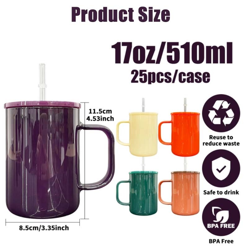 17oz Blank Sublimation Hot Cocoa Pretty Warm Autumn Fall Winter Color Gass Mug- Rafeesub