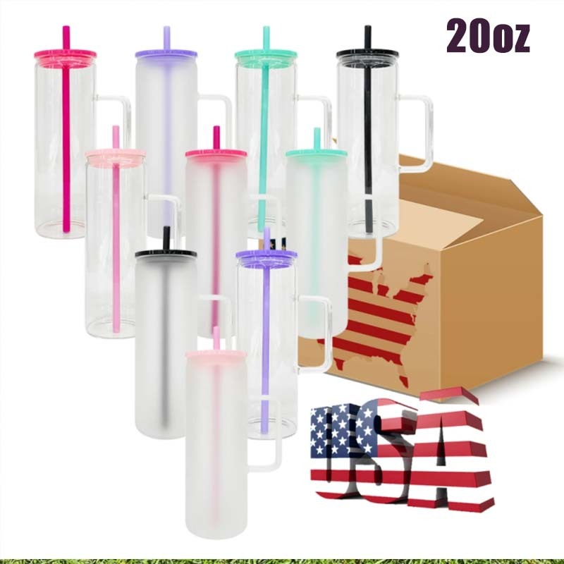 20oz Clear Frosted Straight Beverage Mugs For Sublimation And UV DTF Wraps- Rafeesub