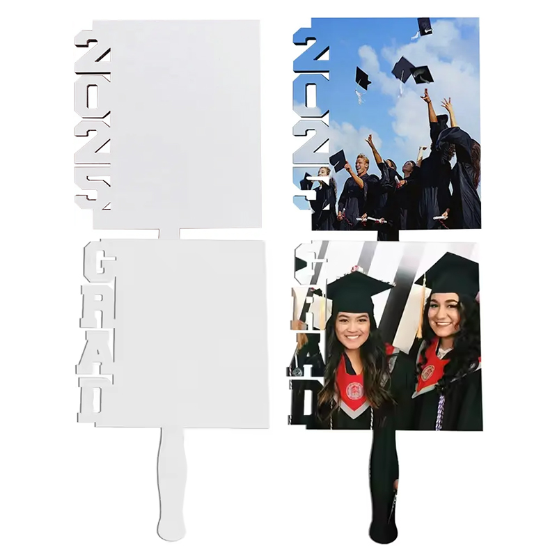 25pcs  2025  Graduation MDF Sublimation Blank Fan