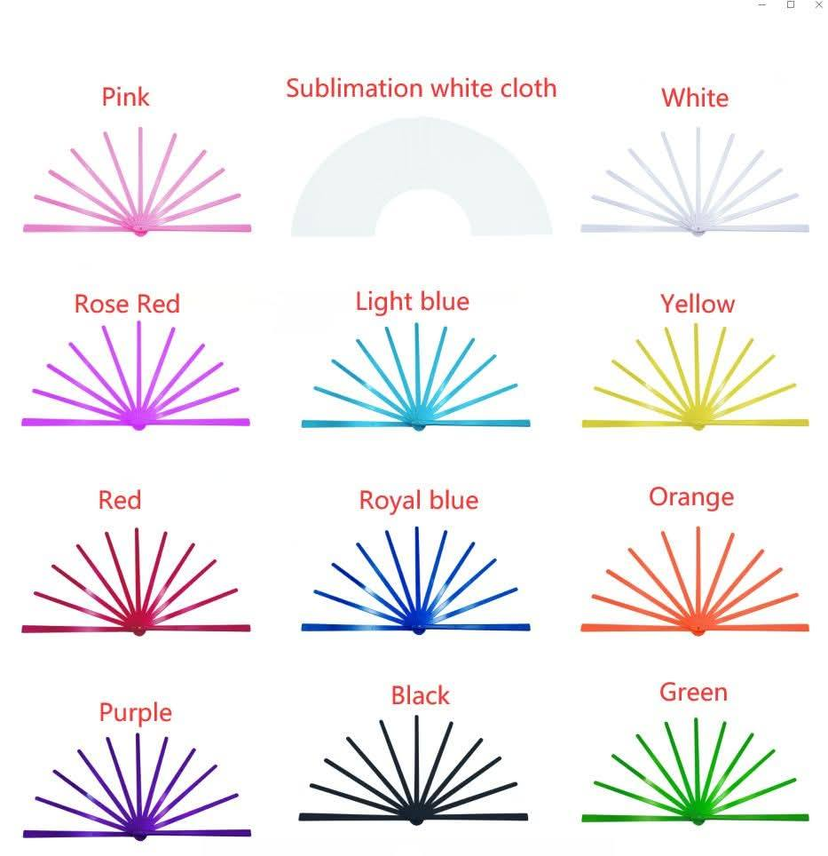 50pcs/case /color Sublimation Clack fans with color  blades