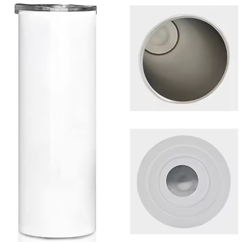 20oz Flat Edge Straight Sublimation Blanks Tumbler with Plastic Straw