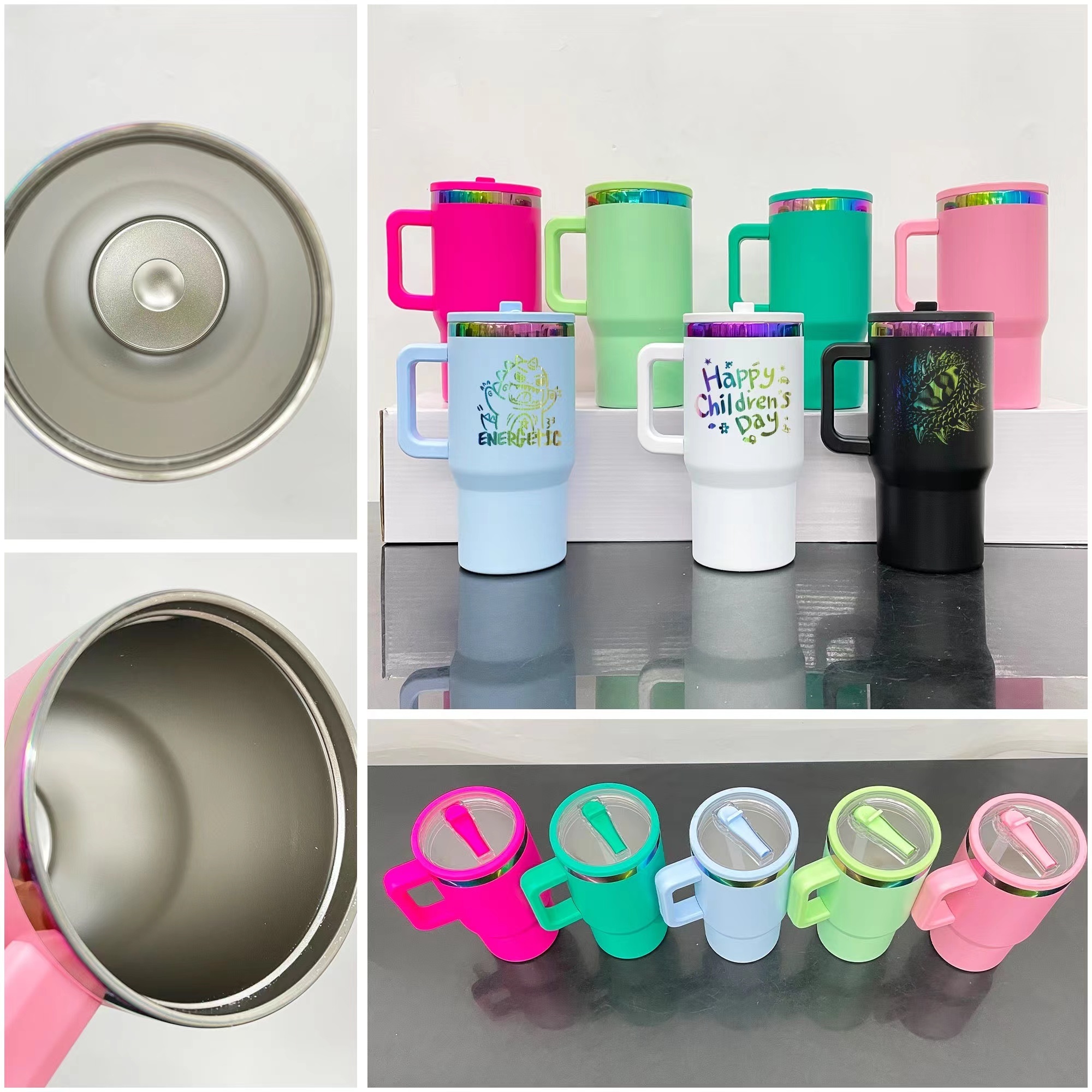 25pcs USA Warehouse 20oz Kids Stainless Steel  Rainbow Plated  Power Coated Tumblers for Laser Engraving