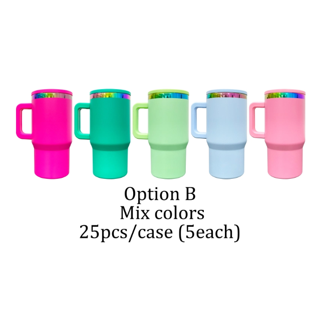 25pcs USA Warehouse 20oz Kids Stainless Steel  Rainbow Plated  Power Coated Tumblers for Laser Engraving