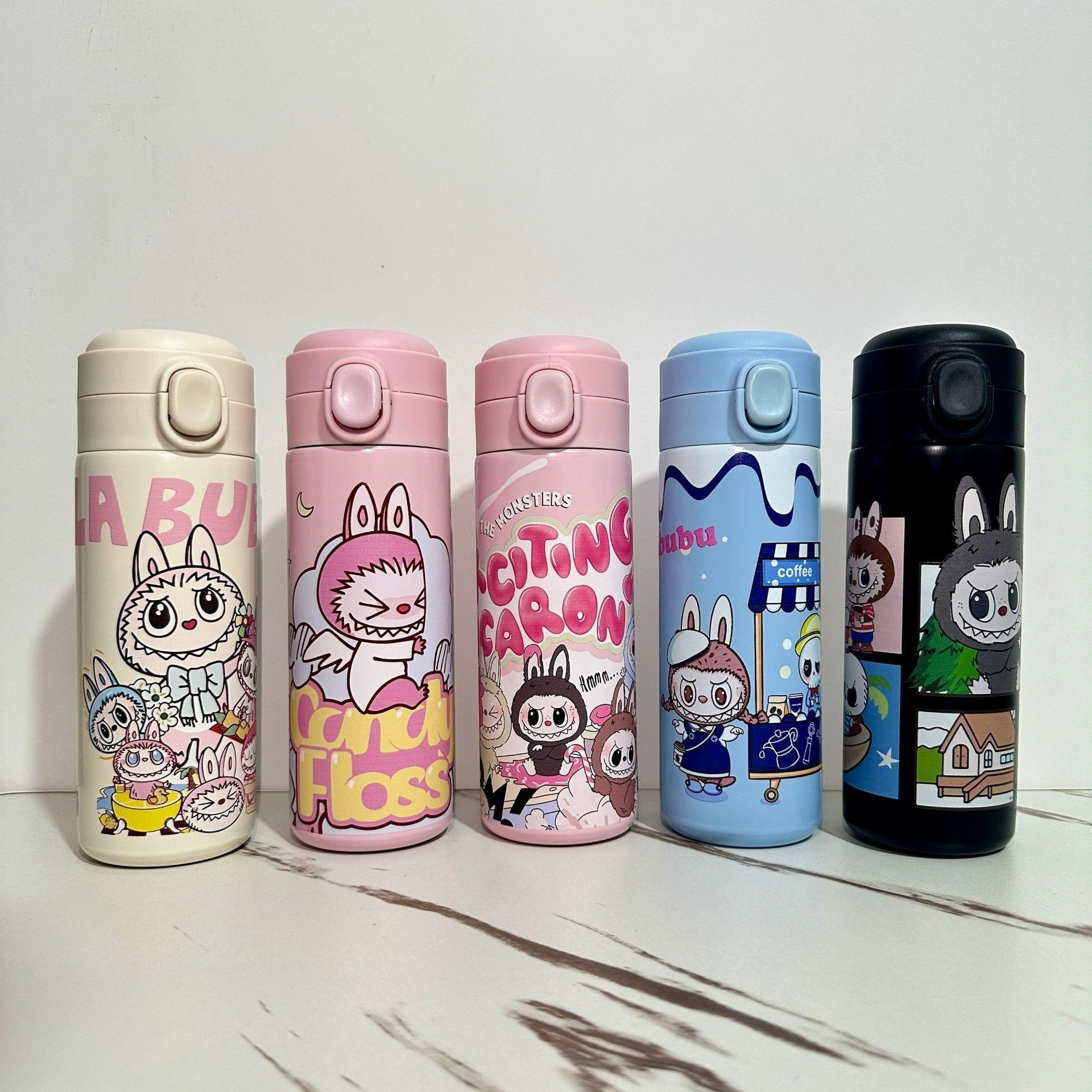RTS China- 14oz Double Wall Stainless Steel Labubu Kids Water Bottle