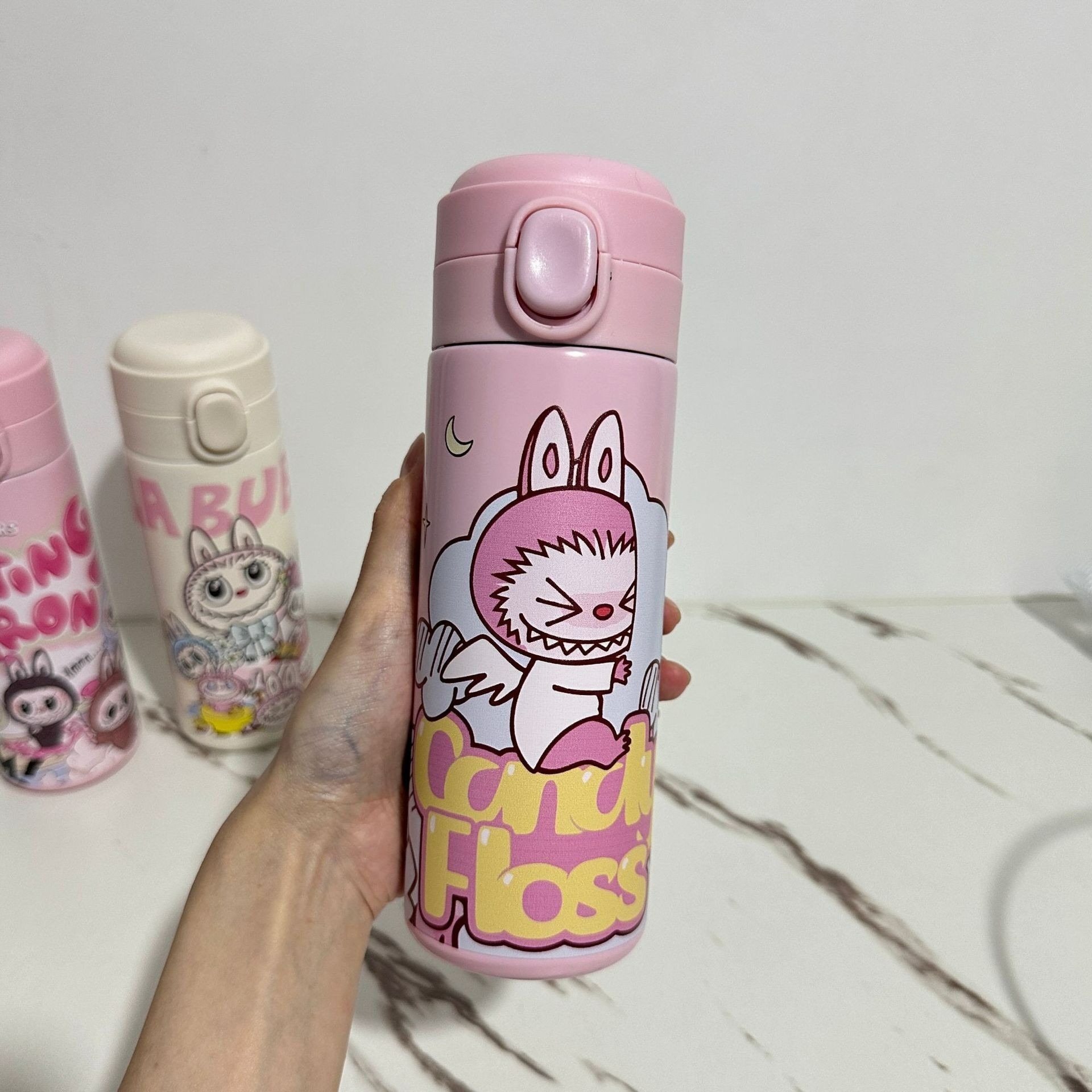 RTS China- 14oz Double Wall Stainless Steel Labubu Kids Water Bottle