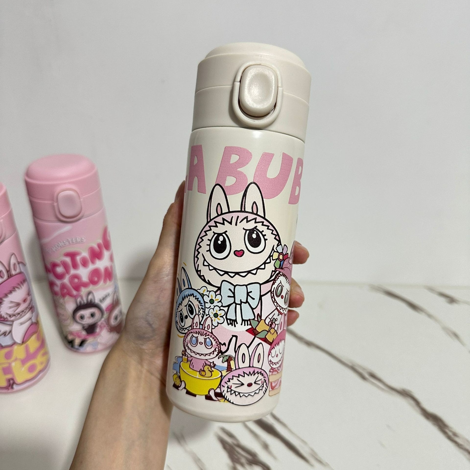 RTS China- 14oz Double Wall Stainless Steel Labubu Kids Water Bottle