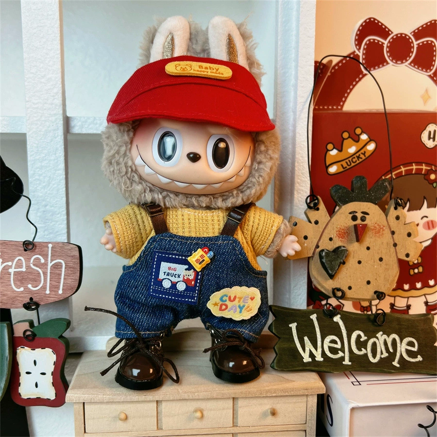 (Only for clothes and hat )17cm Labubu Doll Clothes ,mix designs