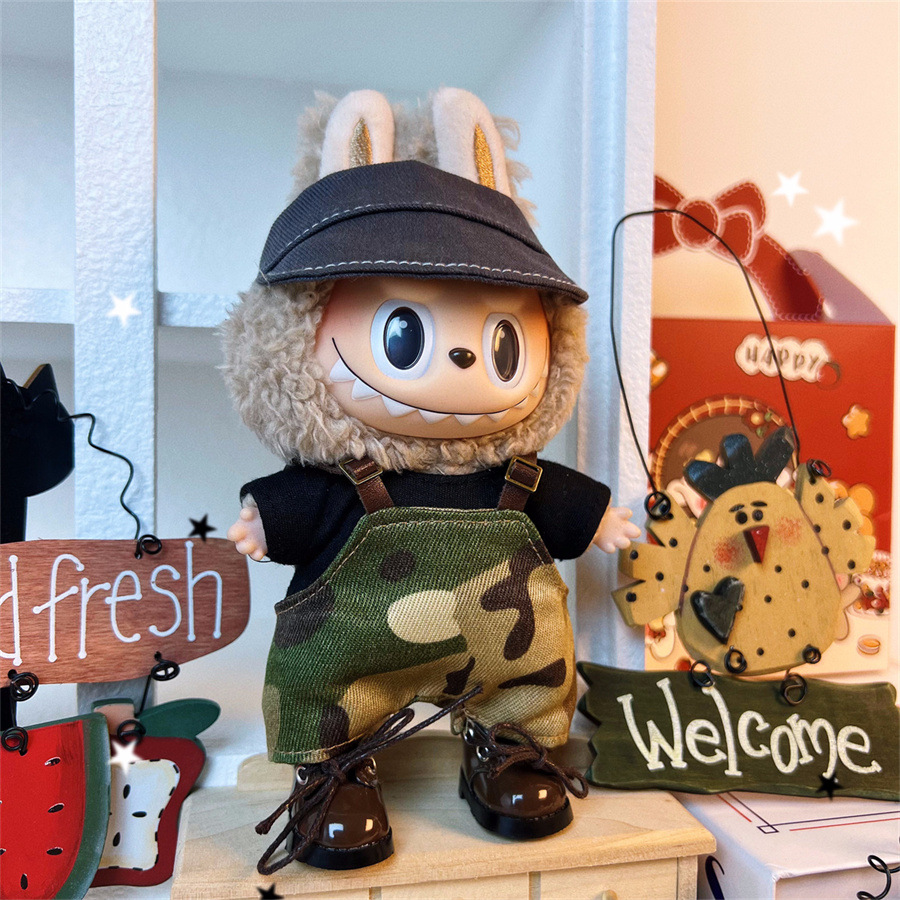 (Only for clothes and hat )17cm Labubu Doll Clothes ,mix designs