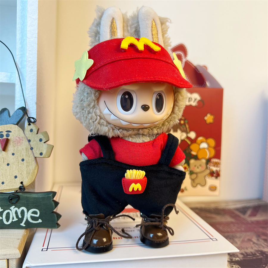(Only for clothes and hat )17cm Labubu Doll Clothes ,mix designs