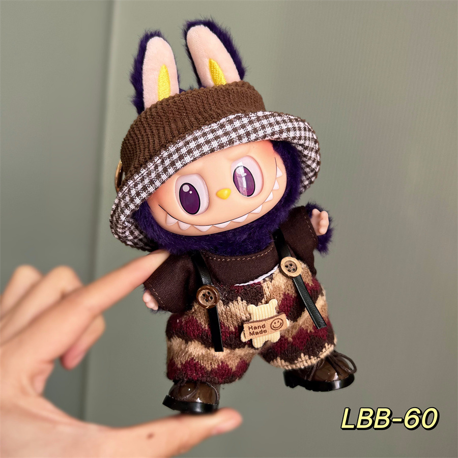 (Only for clothes and hat )17cm Labubu Doll Clothes ,mix designs