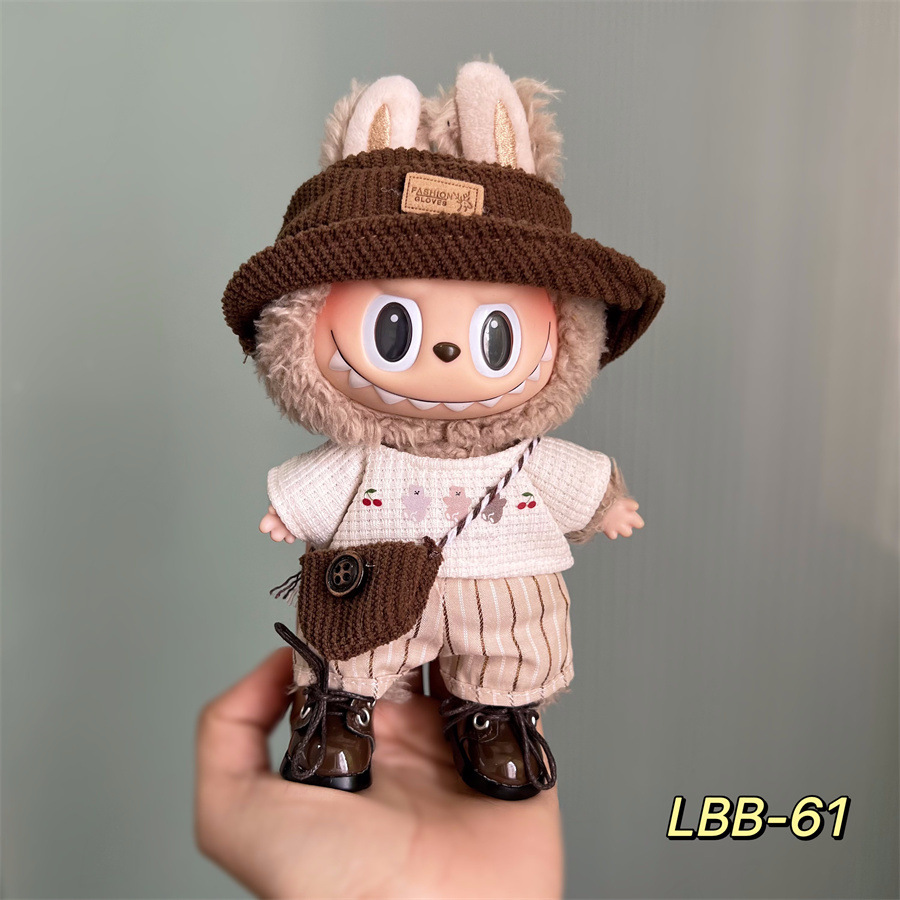 (Only for clothes and hat )17cm Labubu Doll Clothes ,mix designs