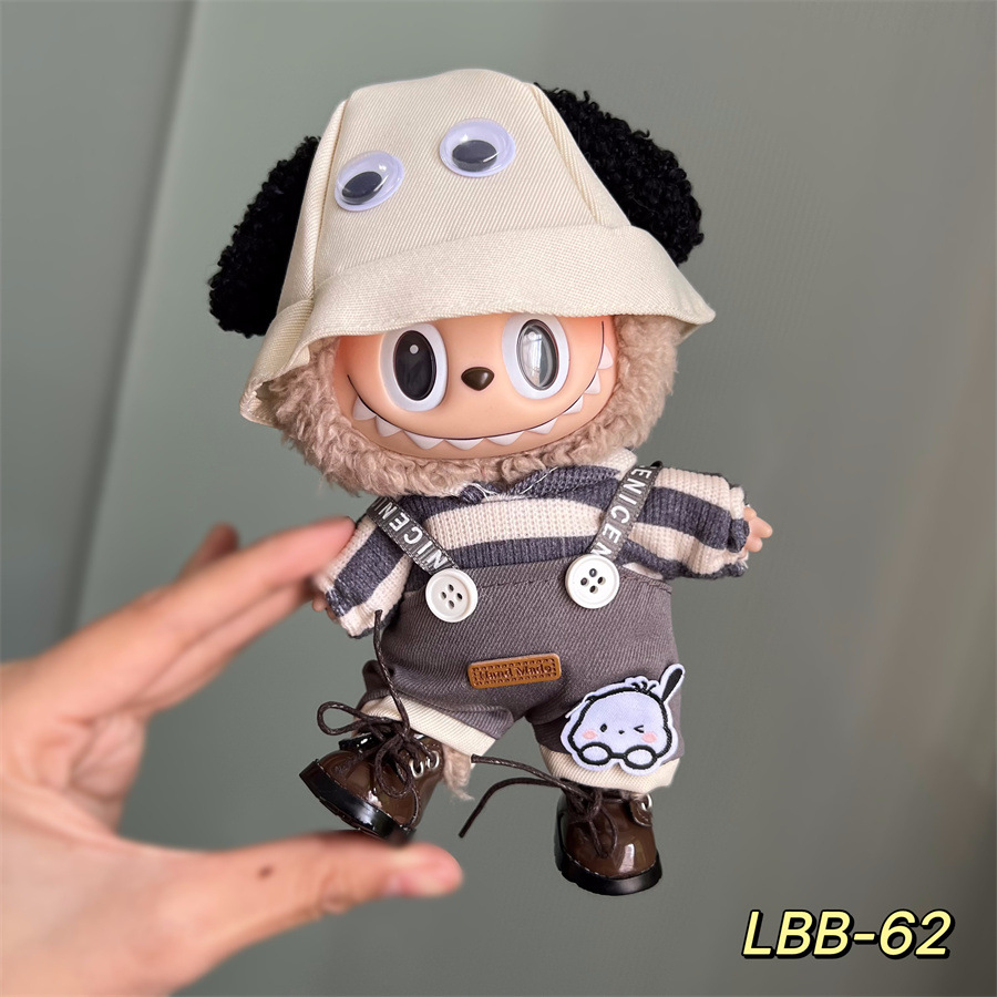 (Only for clothes and hat )17cm Labubu Doll Clothes ,mix designs
