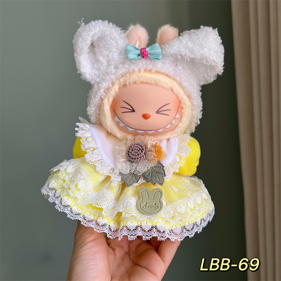 (Only for clothes )17cm Labubu Doll Clothes ,mix designs