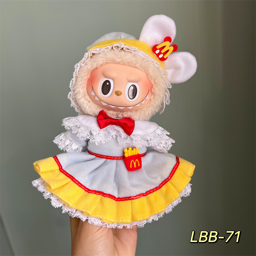 (Only for clothes )17cm Labubu Doll Clothes ,mix designs