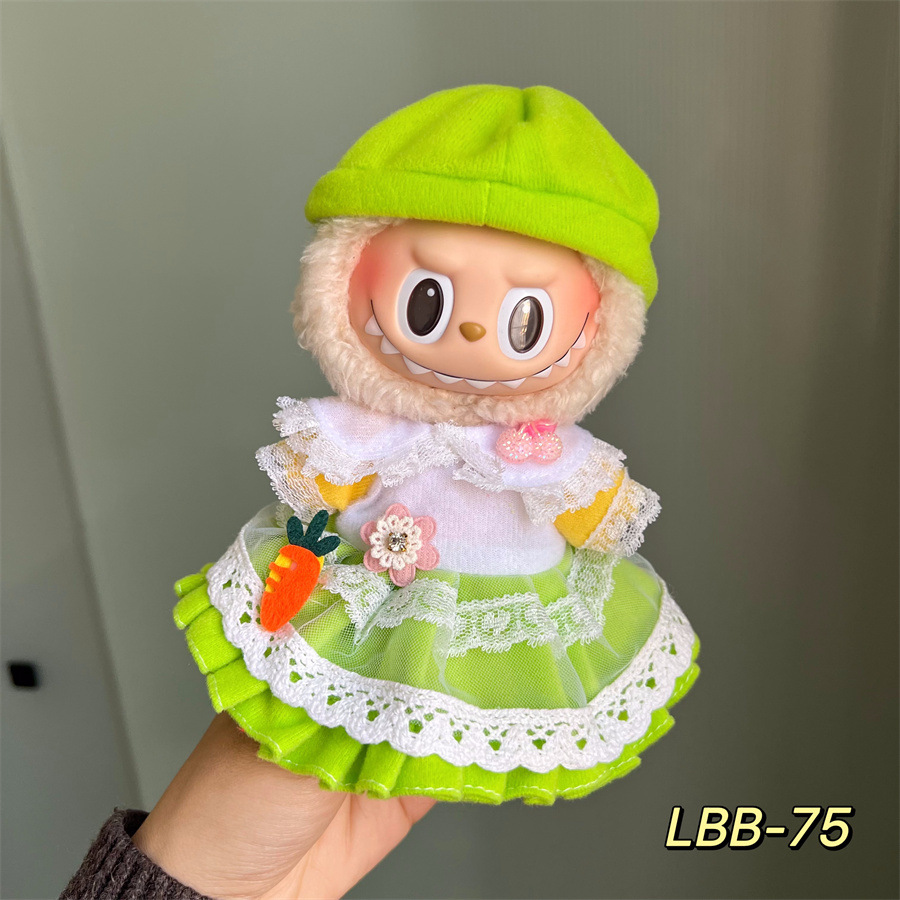 (Only for clothes )17cm Labubu Doll Clothes ,mix designs