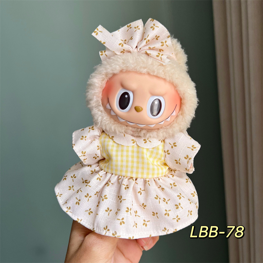(Only for clothes )17cm Labubu Doll Clothes ,mix designs