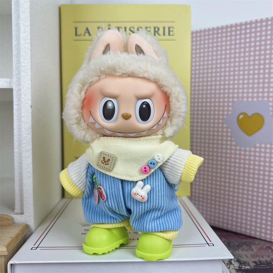 (Only for clothes and hat )17cm Labubu Doll Clothes ,mix designs