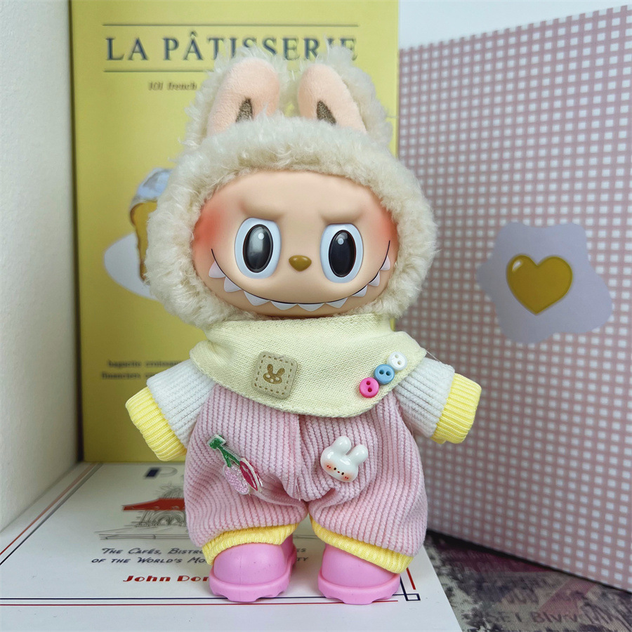 (Only for clothes and hat )17cm Labubu Doll Clothes ,mix designs