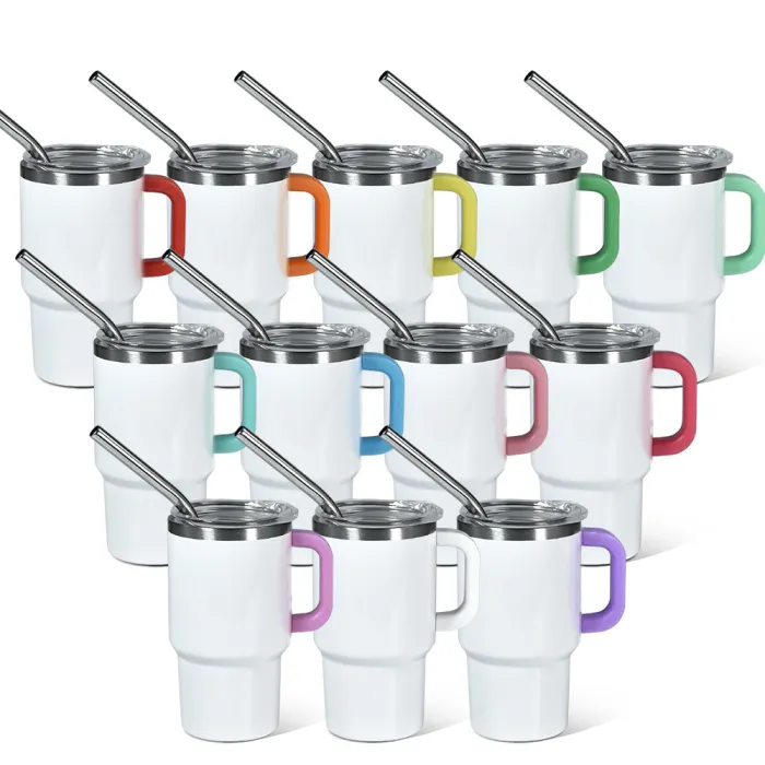 3oz Sublimation Mini Mug Cups With Colorful Handle,48pcs/case
