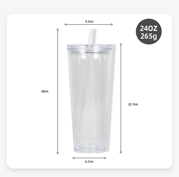 24pcs 24OZ Plastic Snow Globe Pre Drilled Cup with Clear lids