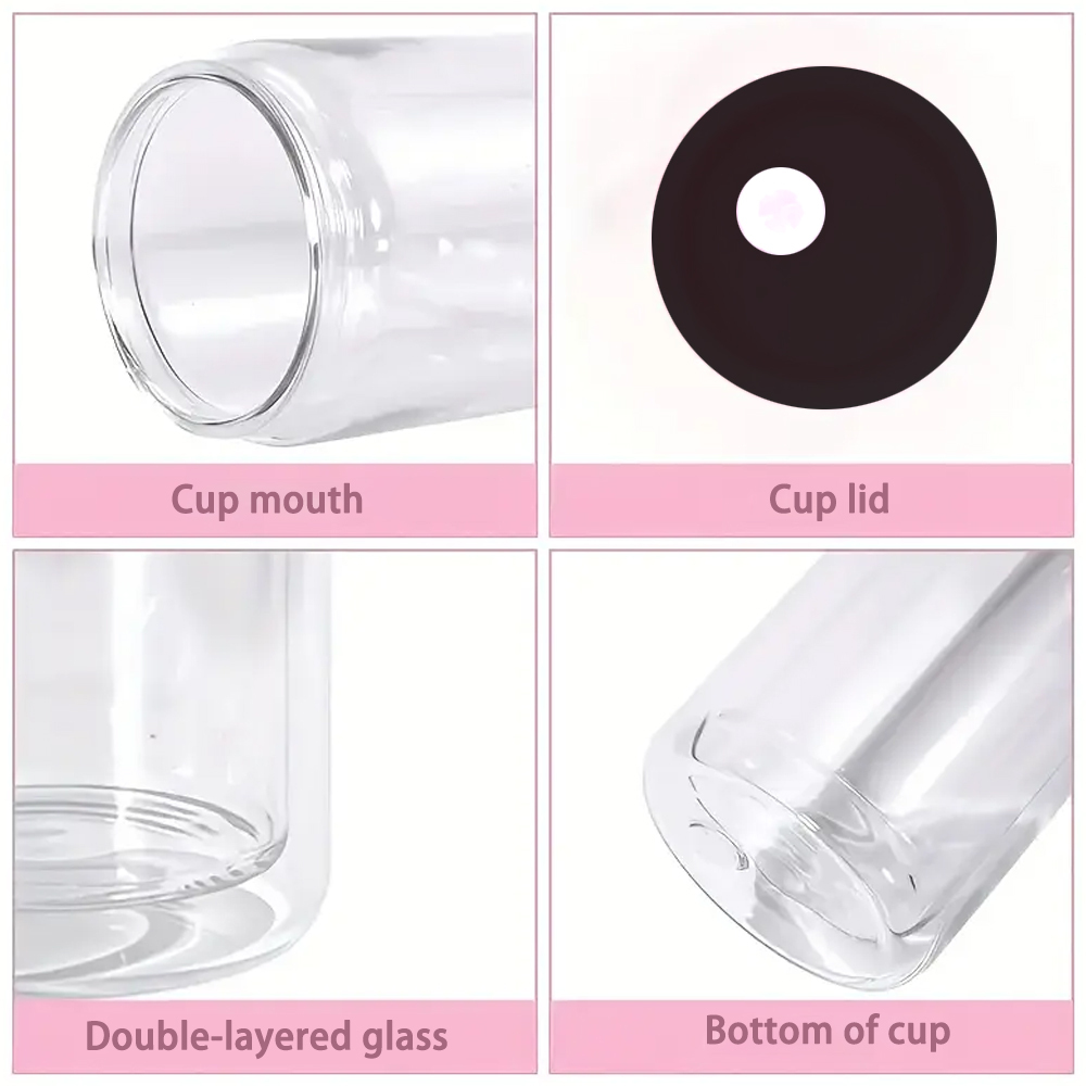 8PCS 16oz snow globe plastic can  with color lid and color straw