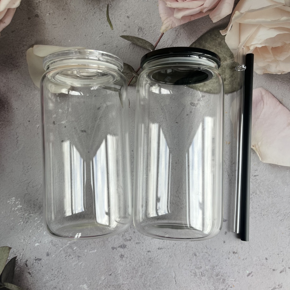 8PCS 16oz Single Wall Plastic Can with Color Lid