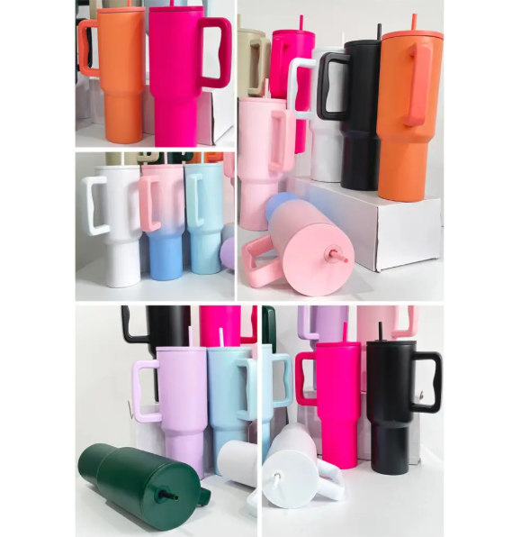 25pcs USA Warehouse 40oz Simple-Modern-Style Powder Coating Tumbler for Laser Engraving