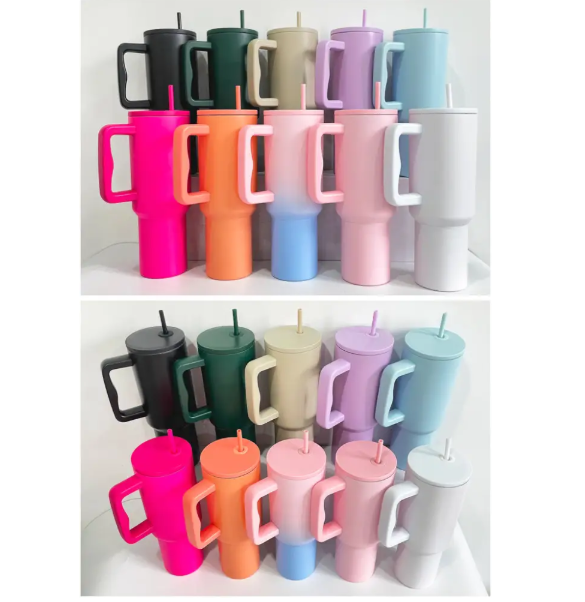 25pcs USA Warehouse 40oz Simple-Modern-Style Powder Coating Tumbler for Laser Engraving