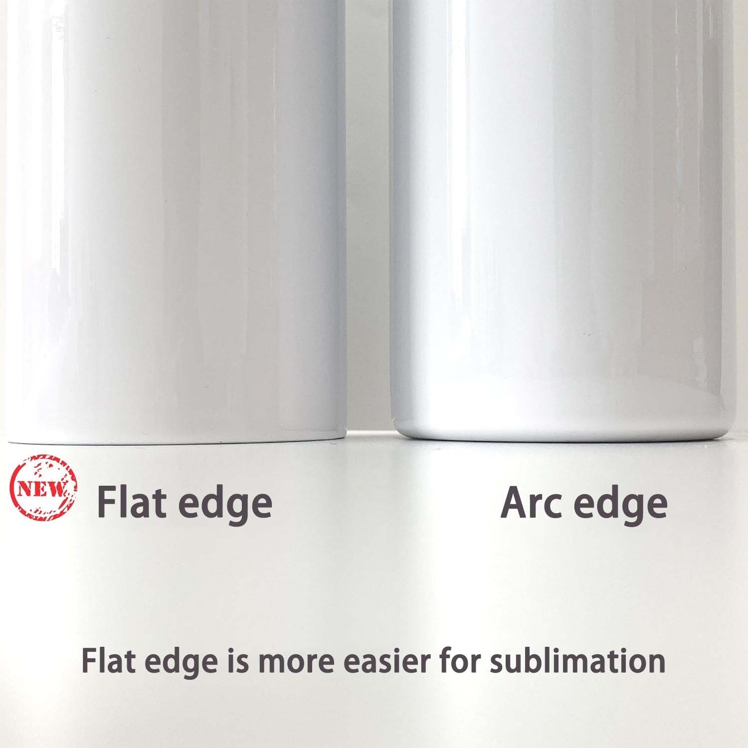 20oz Flat Edge Tumbler Sublimation Tumbler with Plastic Straw 50pcs/case