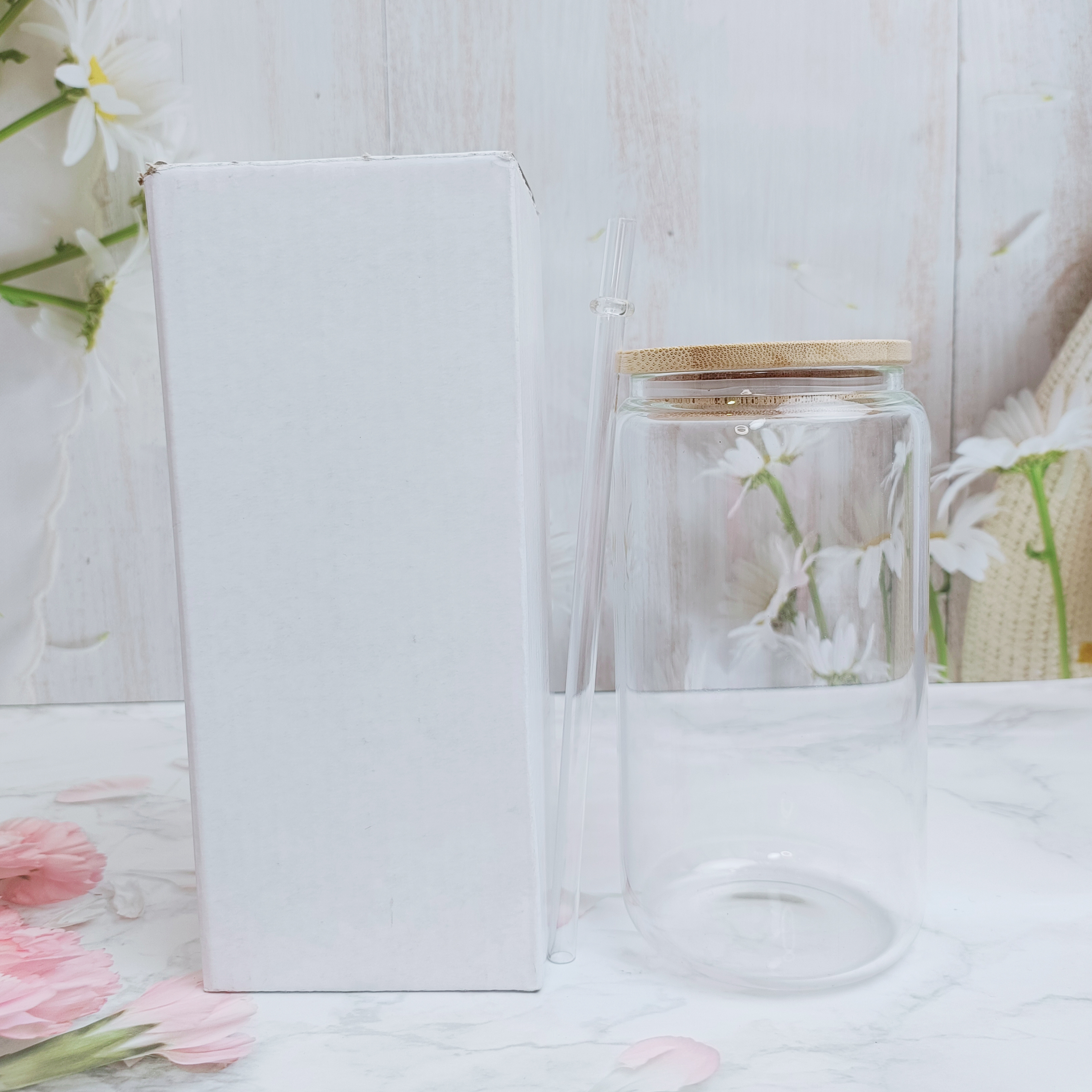 25pcs/ 50pcs 16oz Clear/ Frosted Sublimation Glass Can | Sublimation Blanks | - RafeeSub
