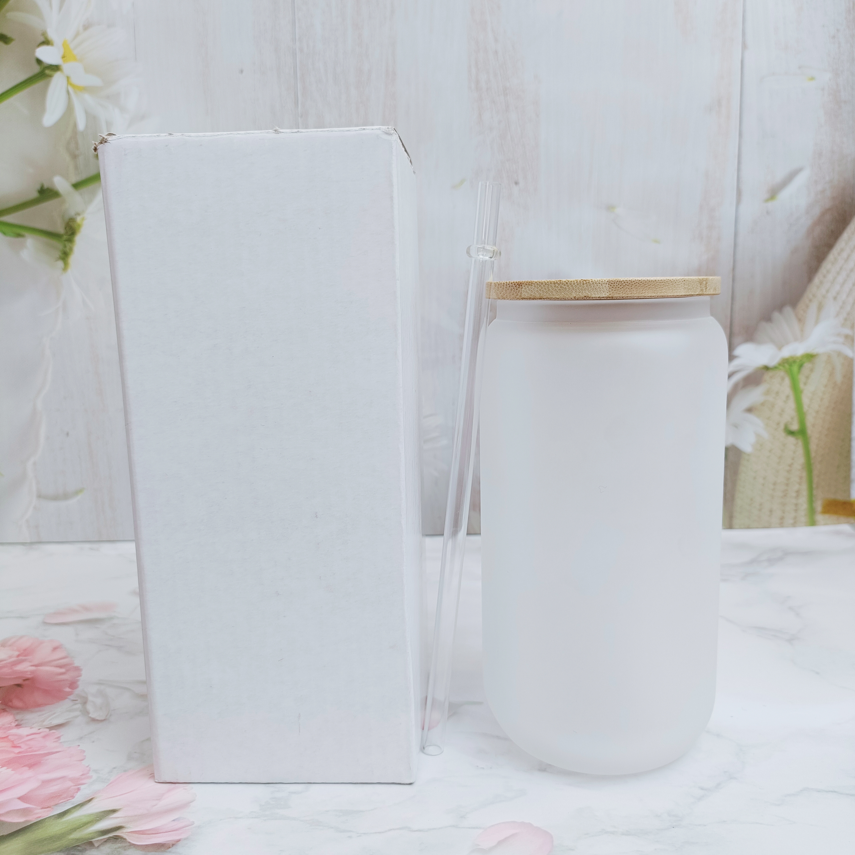 25pcs/ 50pcs 16oz Clear/ Frosted Sublimation Glass Can | Sublimation Blanks | - RafeeSub