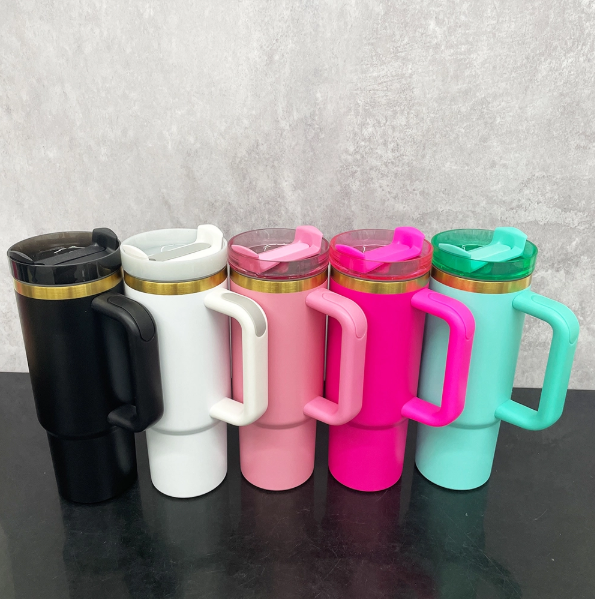 20PCS USA Warehouse 30OZ   H2.0 Gold Plated Powder Coated Tumbler for Laser engraving and UV DTF Wraps