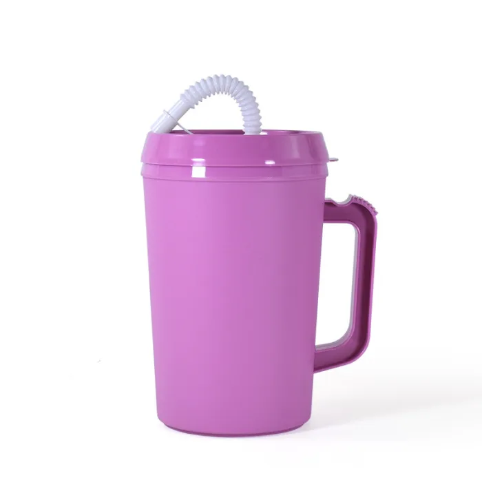 US Warehouse 34oz Colored Trucker/Hospital Plastic Cup Mug with Lid and Straw