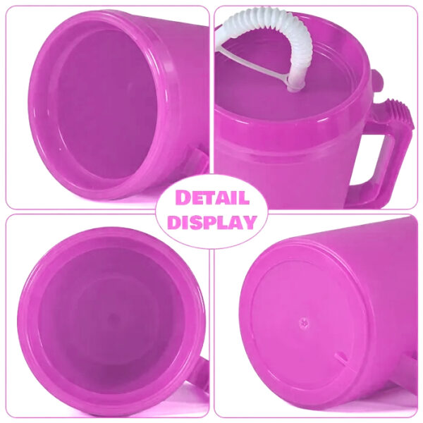 US Warehouse 34oz Colored Trucker/Hospital Plastic Cup Mug with Lid and Straw
