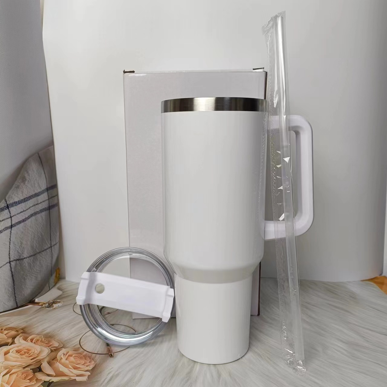 16pcs US Warehouse 40OZ H1.0/H2.0 White Sublimation Blank Tumbler