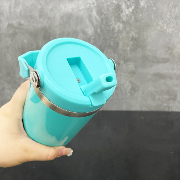 25 pcs  US Warehouse 30oz  Glossy Macaron Colors Flip Straw Sublimation Tumbler With Handle
