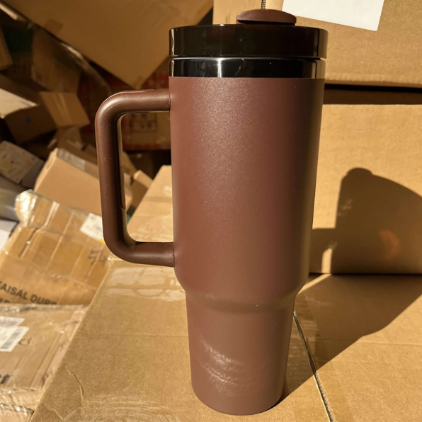 20pcs US Warehouse 40oz Black Plated Chocolate Color Tumblers for Laser Engraving