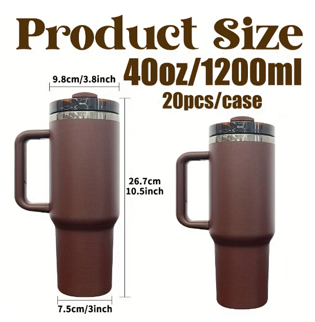 20pcs US Warehouse 40oz Black Plated Chocolate Color Tumblers for Laser Engraving