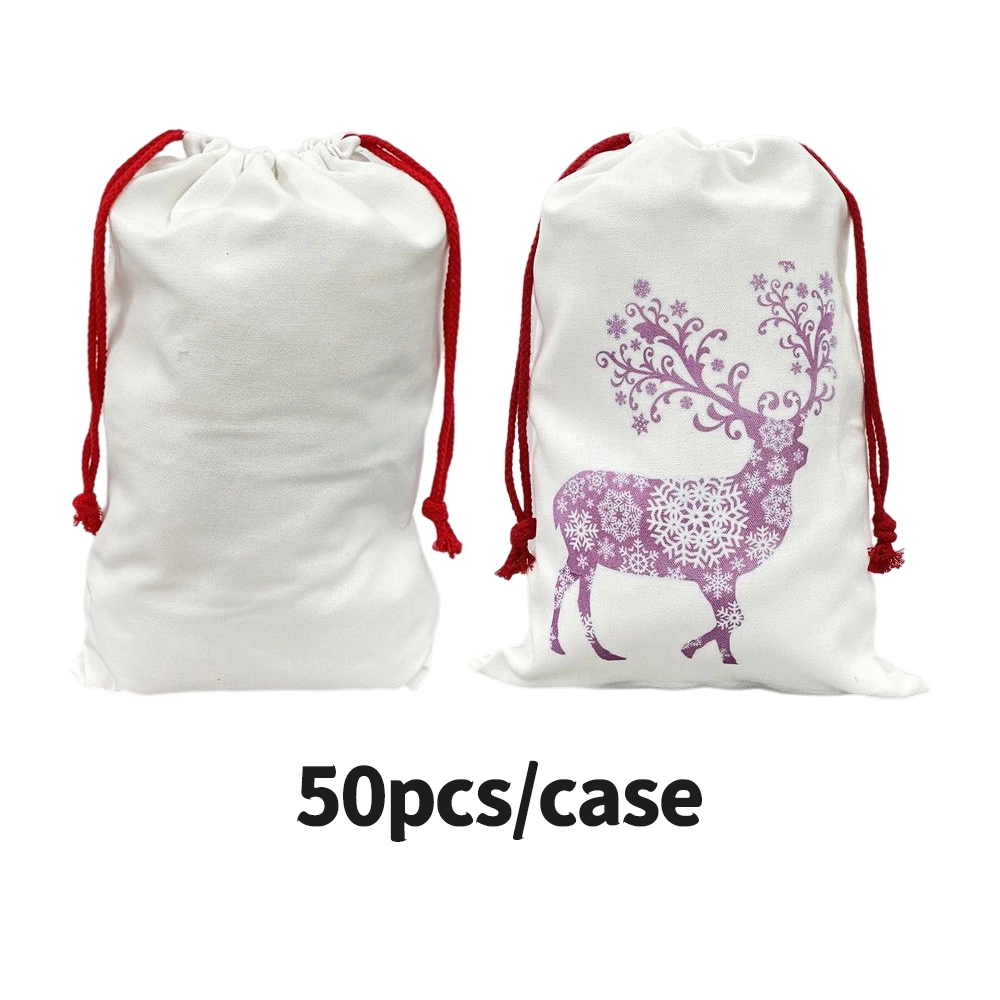 50pcs USA Warehouse Large single layer 19.6*28inch  White Color Blank Sublimation Christmas Gift Bags