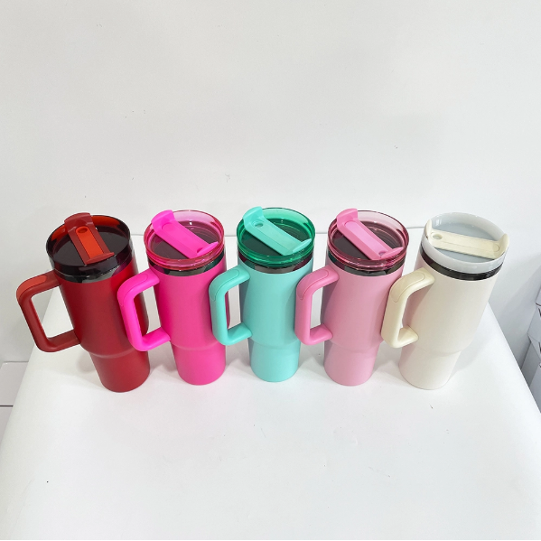 20pcs USA Warehouse H2.0 40oz Power Coated Mirror Black Plated Tumbler For Laser Engraving
