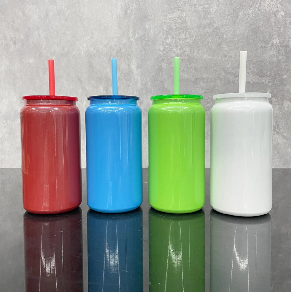 25pcs US Warehouse Christmas 16oz Shimmer Glitter Vacuum Insulated Stainless Steel Sublimation Can Tumbler