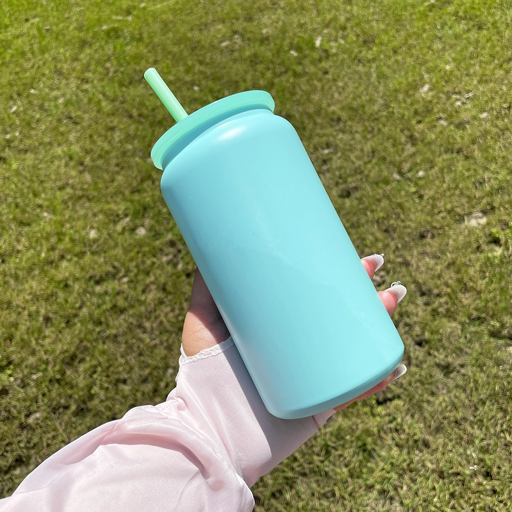 25pcs US Warehouse 16oz Vacuum Insulated Matte Candy Colored Stainless Steel Sublimation Can Tumbler