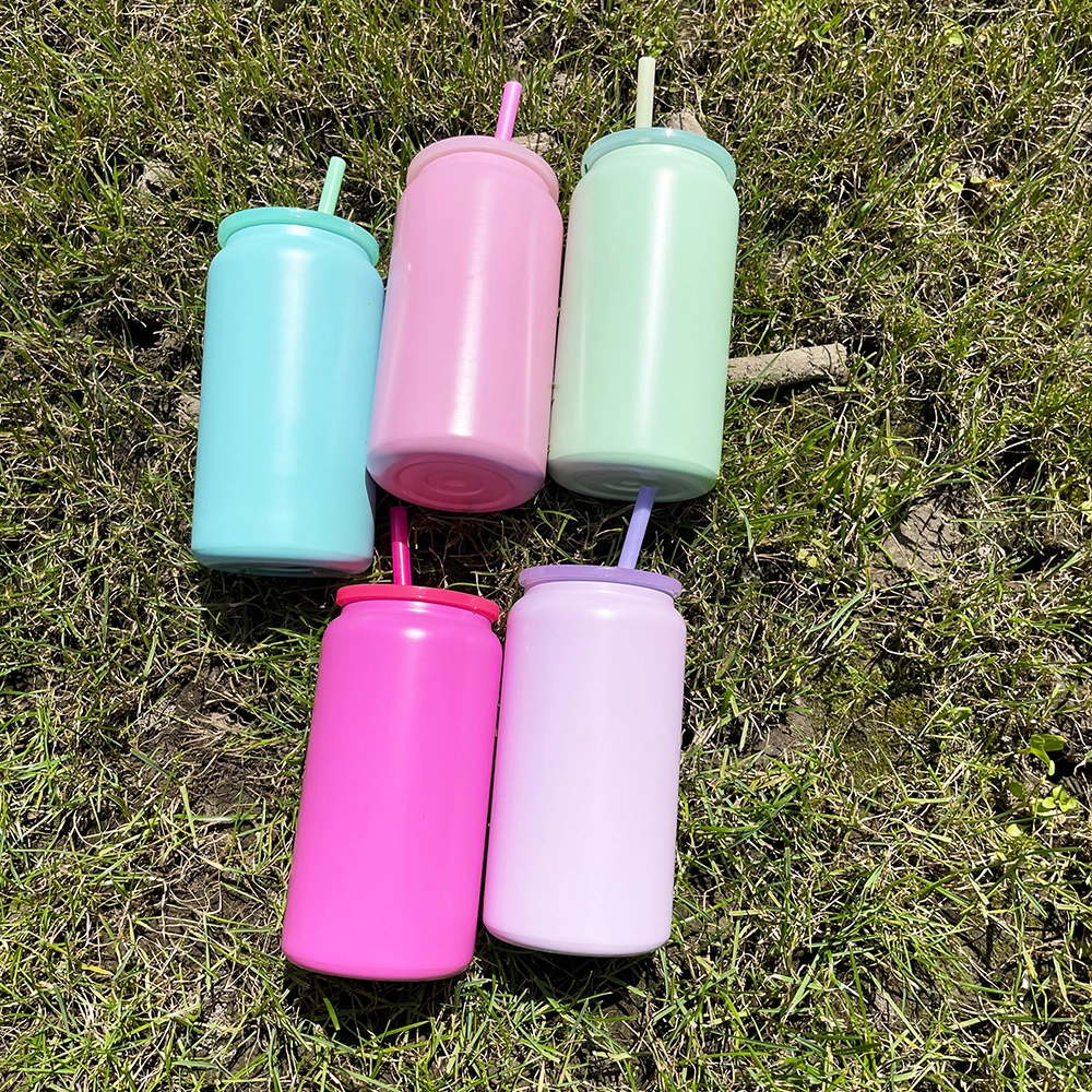 25pcs US Warehouse 16oz Vacuum Insulated Matte Candy Colored Stainless Steel Sublimation Can Tumbler
