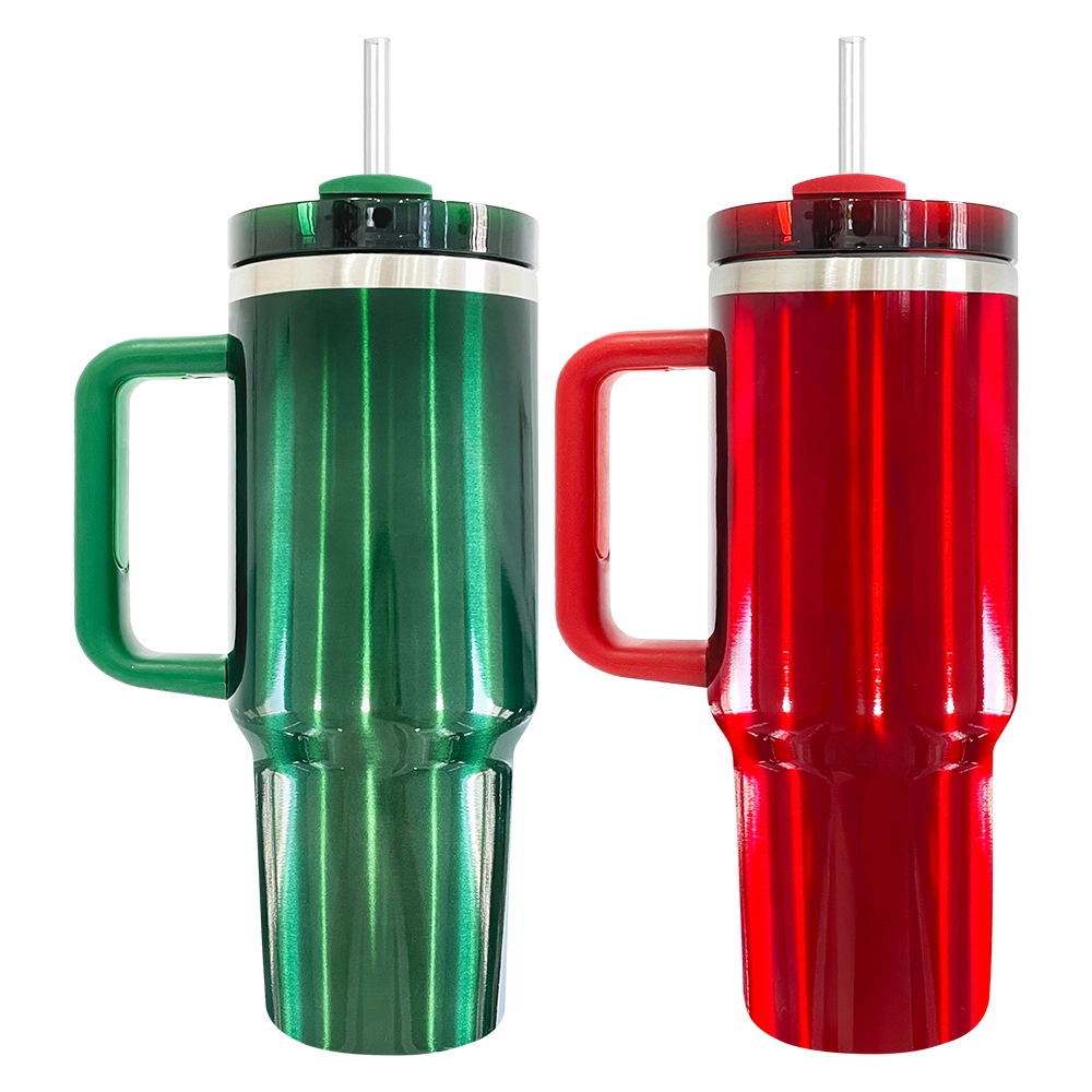 20pcs USA Warehouse H2.0 40oz Blank Sublimation Christmas Green Red Color Tumblers