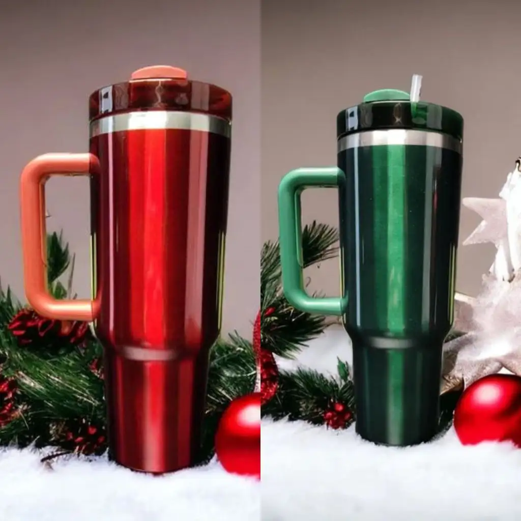 20pcs USA Warehouse H2.0 40oz Blank Sublimation Christmas Green Red Color Tumblers