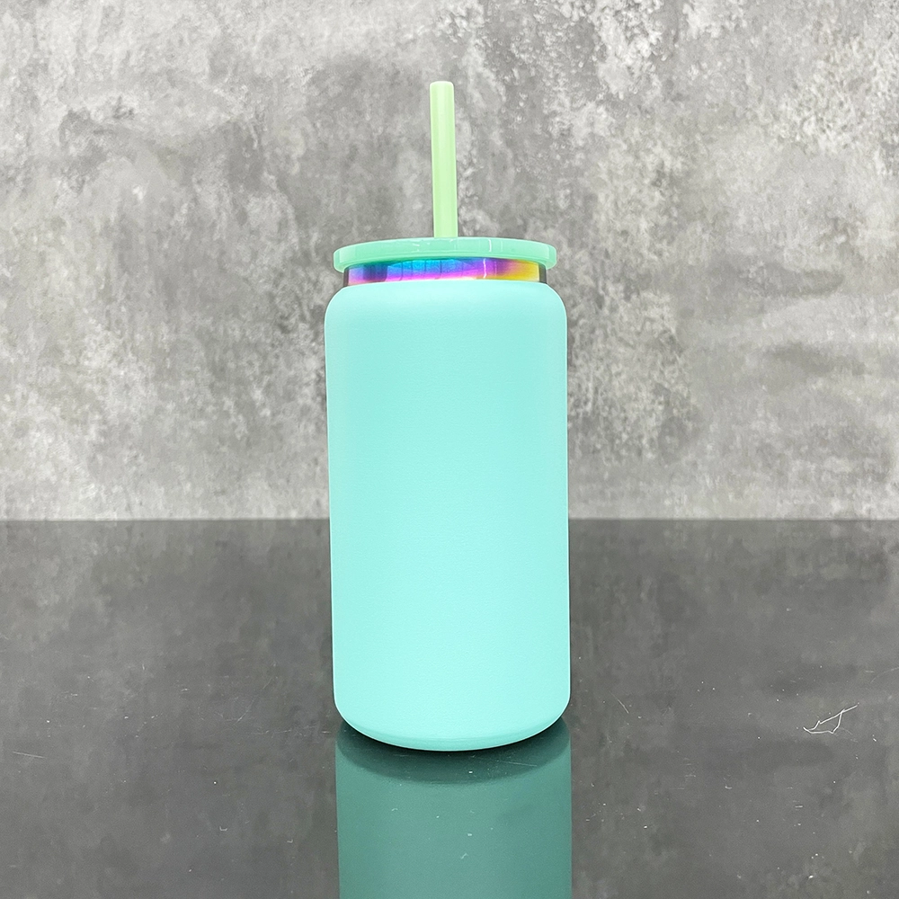 25pcs US Warehouse 16oz Double Walled Vacuum Insulated Stainless Steel Tumbler Rainbow Plated Powder Coated Can for Lasering