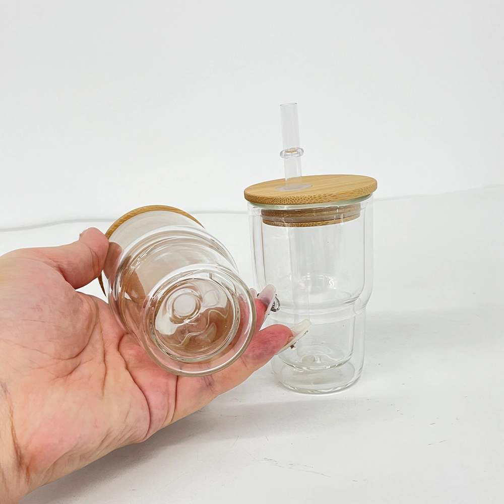 50pcs 3oz Sublimation Pre-Drilled Snow Globe Mini Shot Glass Can with Bamboo Lid