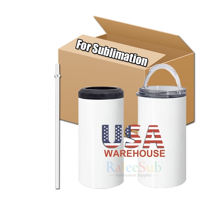 25PCS 16oz 4 in 1 Stainless Steel Slim Beer Can Cooler | Sublimation Blanks | - RafeeSub