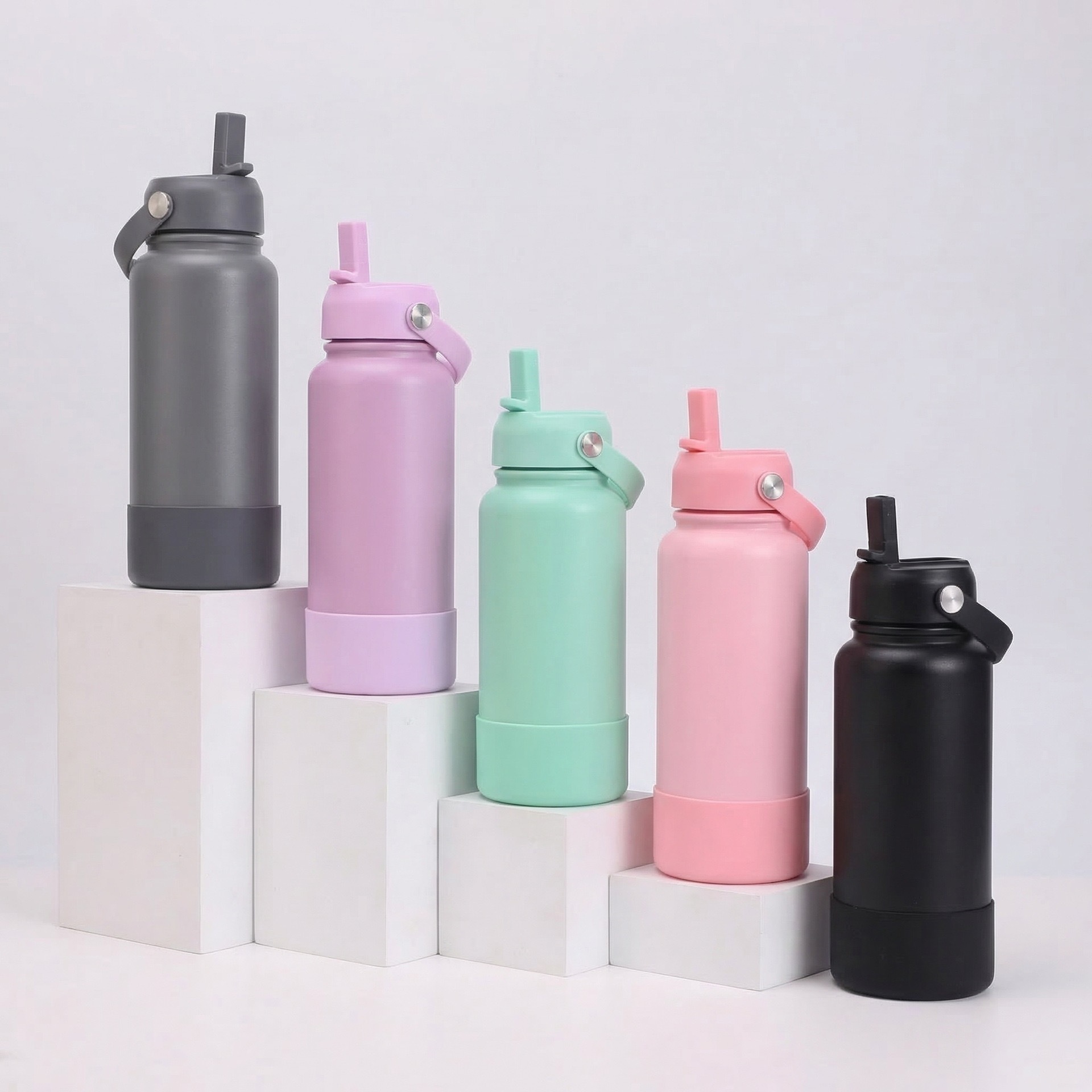 25pcs 32oz Water Bottle with Handle Lid