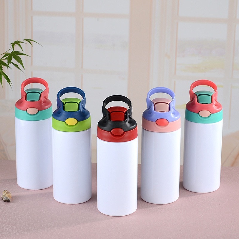 30pcs 12oz Sublimation Kids Bottle with Color Lid